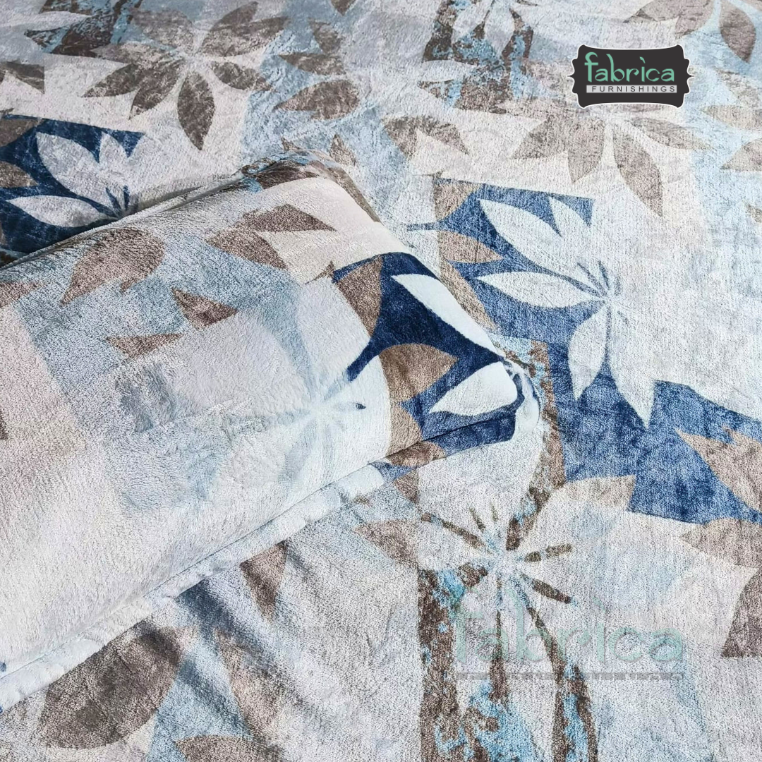 Stella  Printed Premium  King Size Winter Bedsheet Set