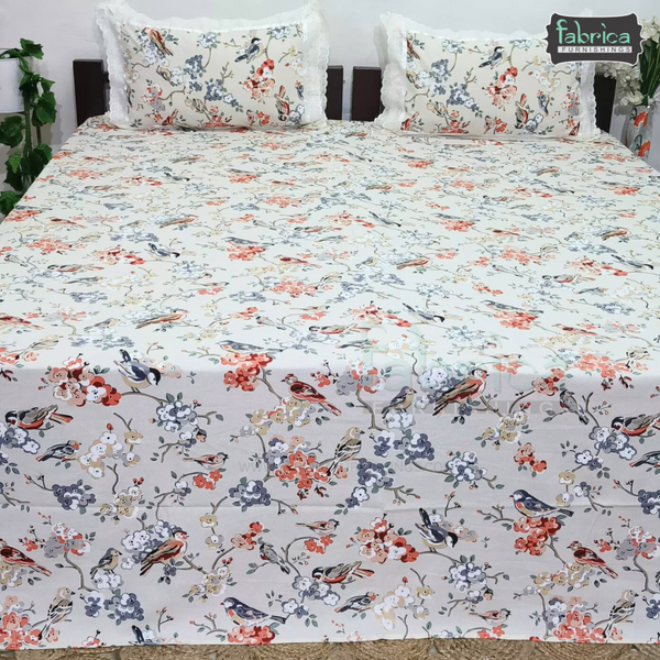 Traditional Anokhi Prints Pure Cotton King Size Lacework  Bedsheet