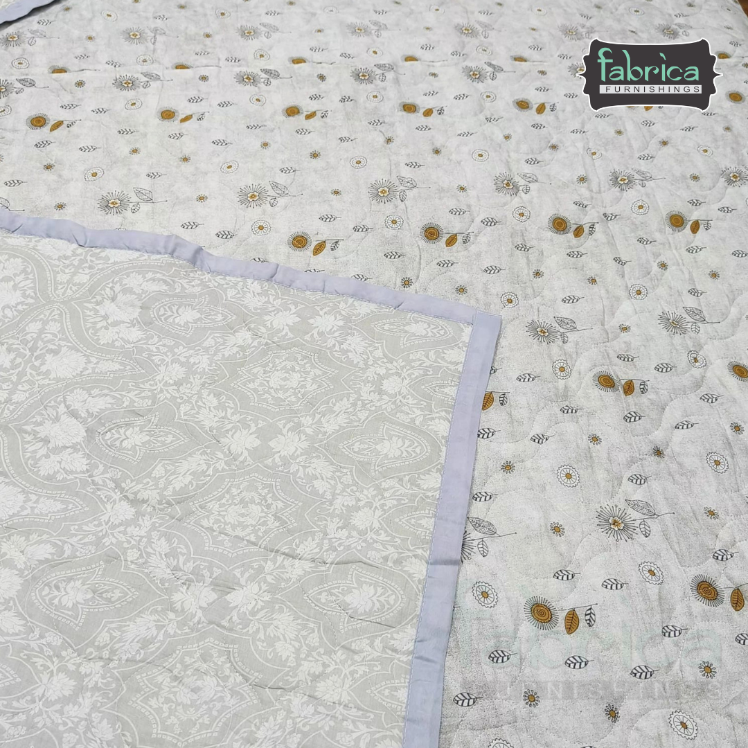 MoonMist Printed Double Bed Quilted Reversible Comforter