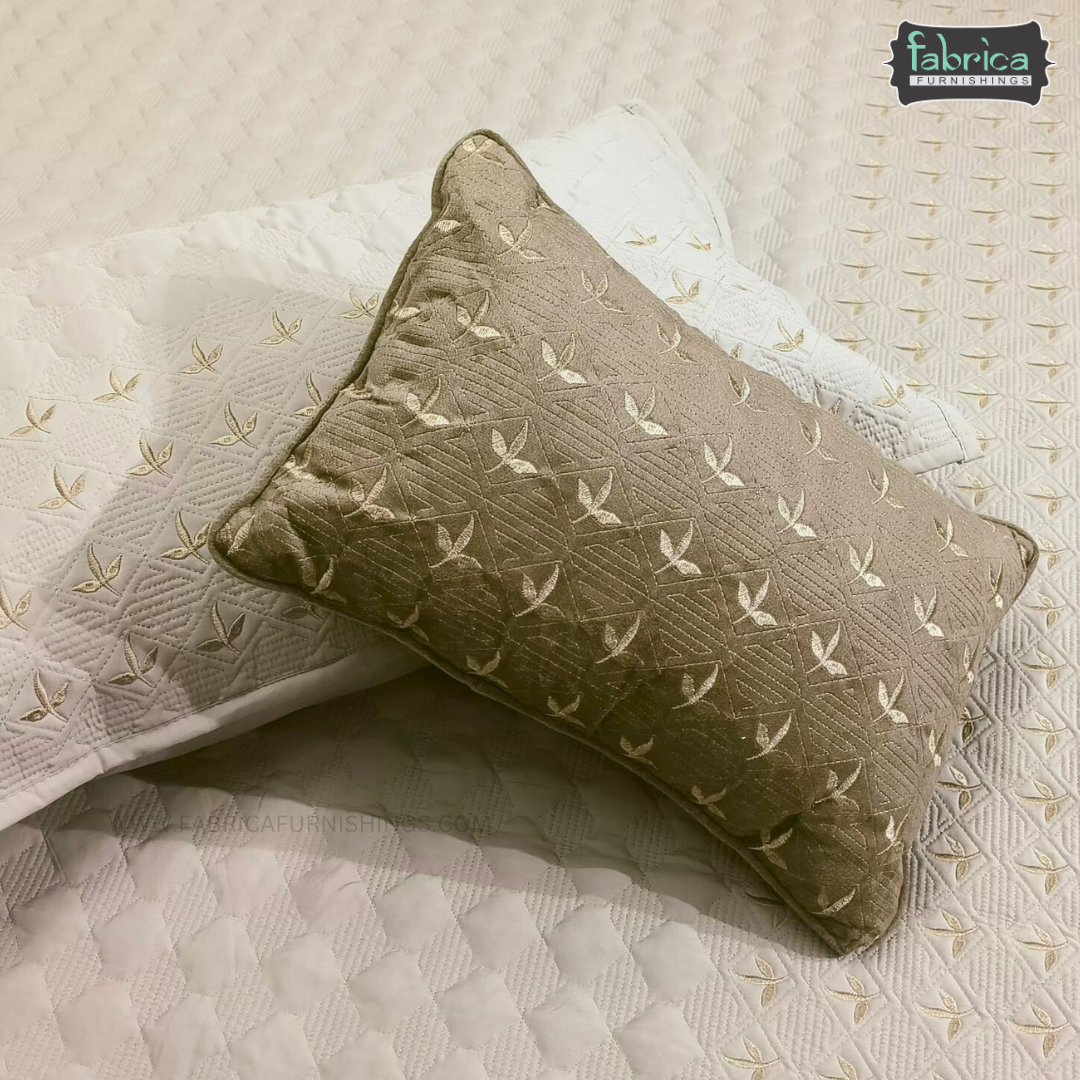 Monarch Quilted Embroidered 5 Piece Bedding Set