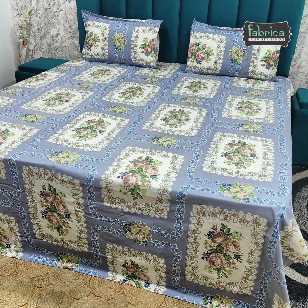 Sadabahar Anokhi Printed Pure Cotton  King Size Bedsheet Set