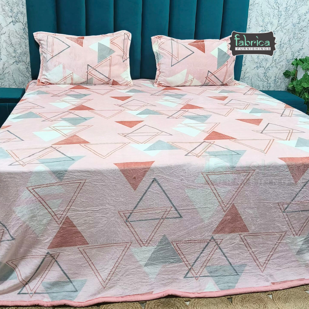 Iris Printed Premium Super King Size Woolen Bedsheet Set