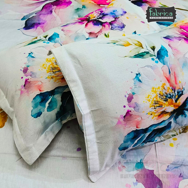Fab Decor Pure Cotton Digital Print Super Kingsize Bedsheet (400TC)