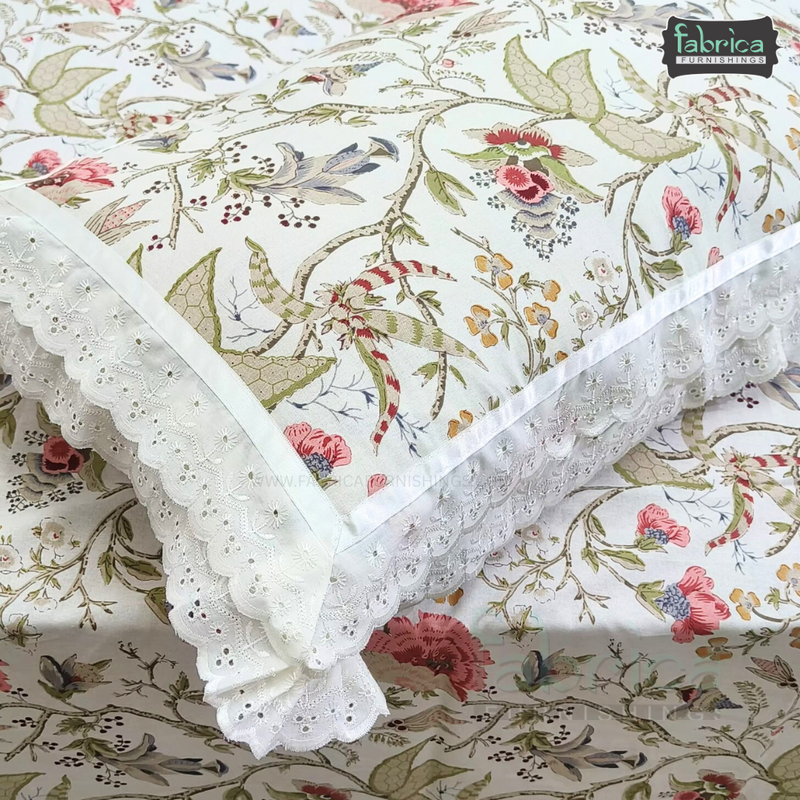 Traditional Anokhi Prints Pure Cotton King Size Lacework  Bedsheet