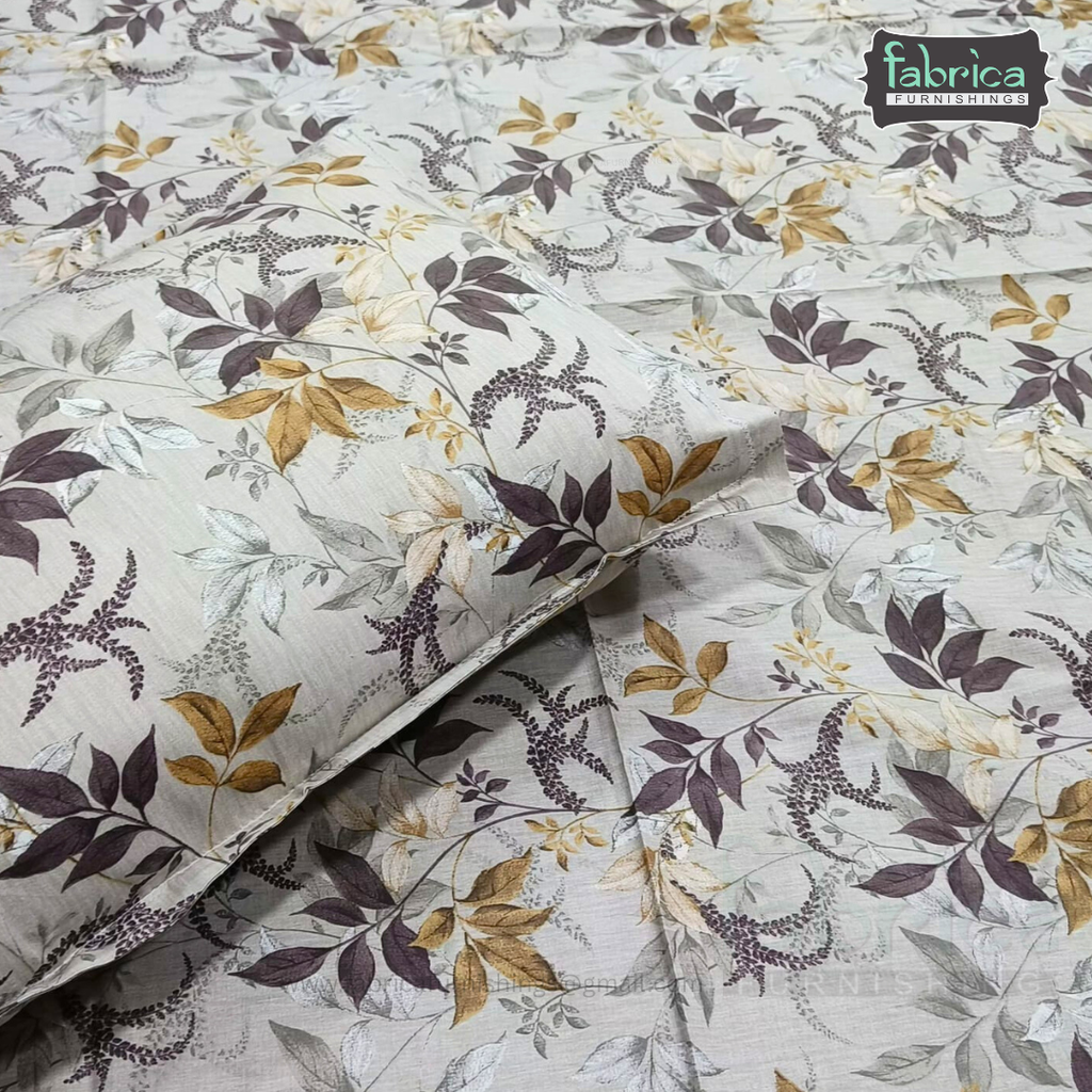 Calm Petals  Printed Pure Cotton Single Bed Sheet