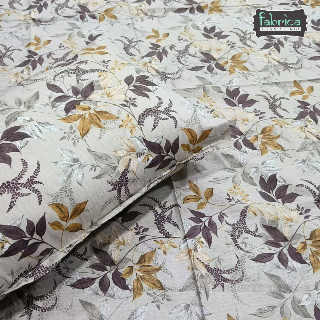 Calm Petals  Printed Pure Cotton Single Bed Sheet