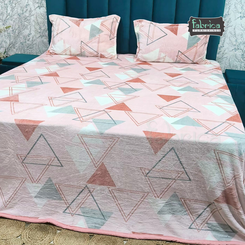 Iris Printed Premium Super King Size Woolen Bedsheet Set