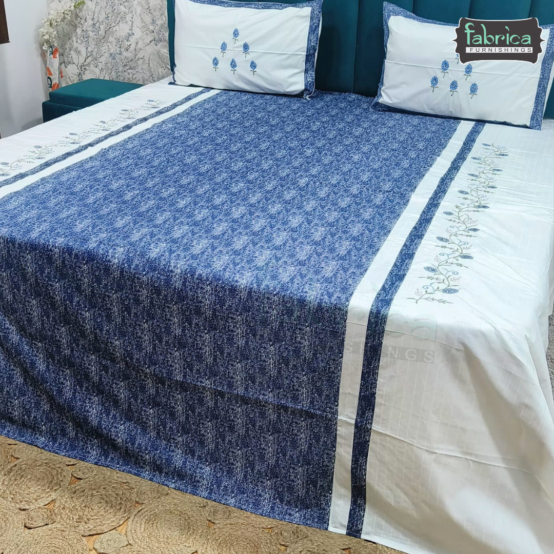 Fabby Home Designer Embroidered King Size Bedsheet Set