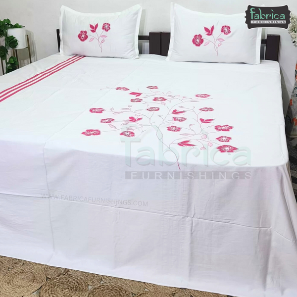 Luxury  Designer Cotton Embroider King Size Bed Sheets
