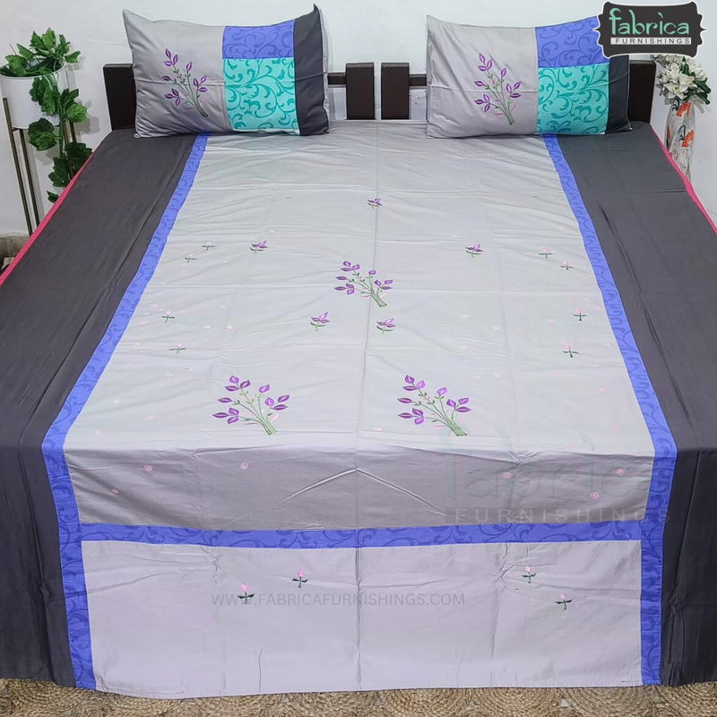 Decor Designer Mix & Match Double Bed Embroidered Bedsheet Set