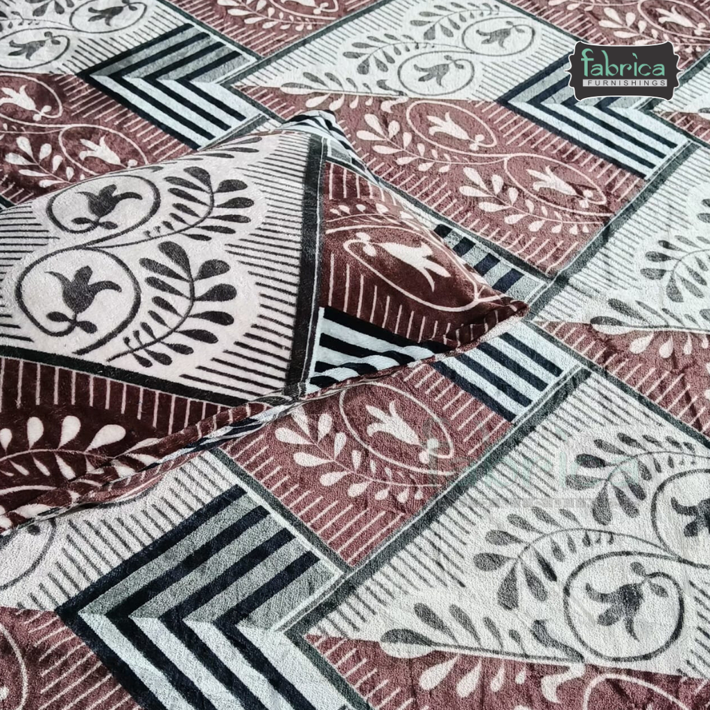 Stella  Printed Premium  King Size Winter Bedsheet Set