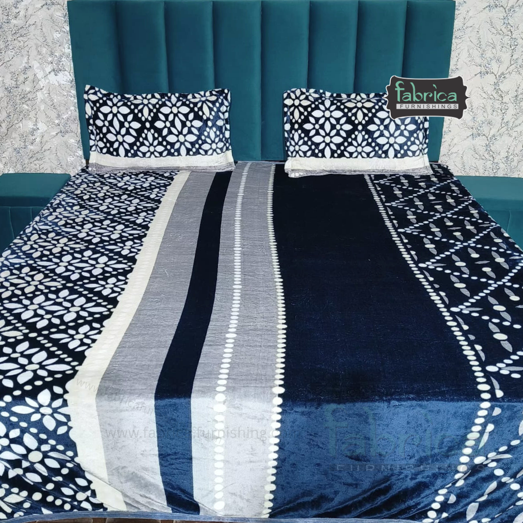 Stella  Printed Premium  King Size Winter Bedsheet Set
