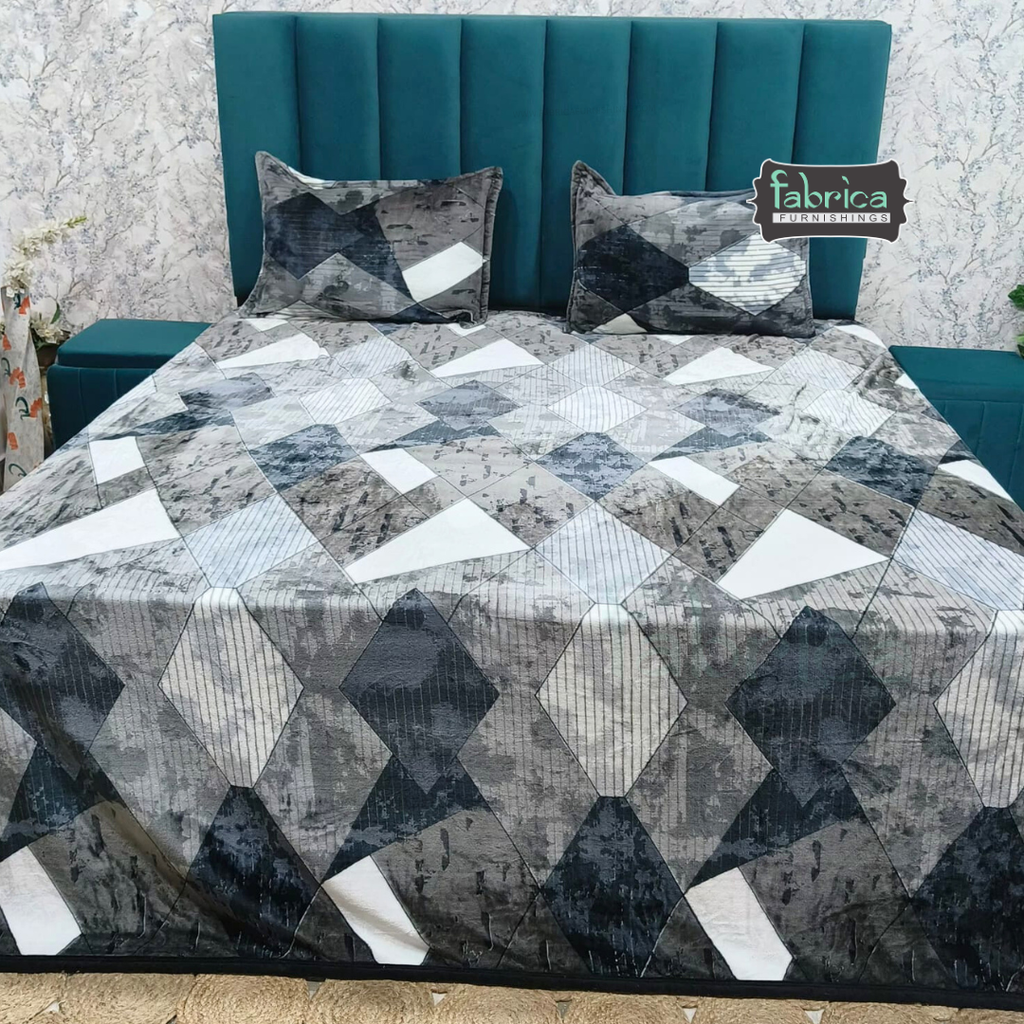 Iris Printed Premium Super King Size Woolen Bedsheet Set