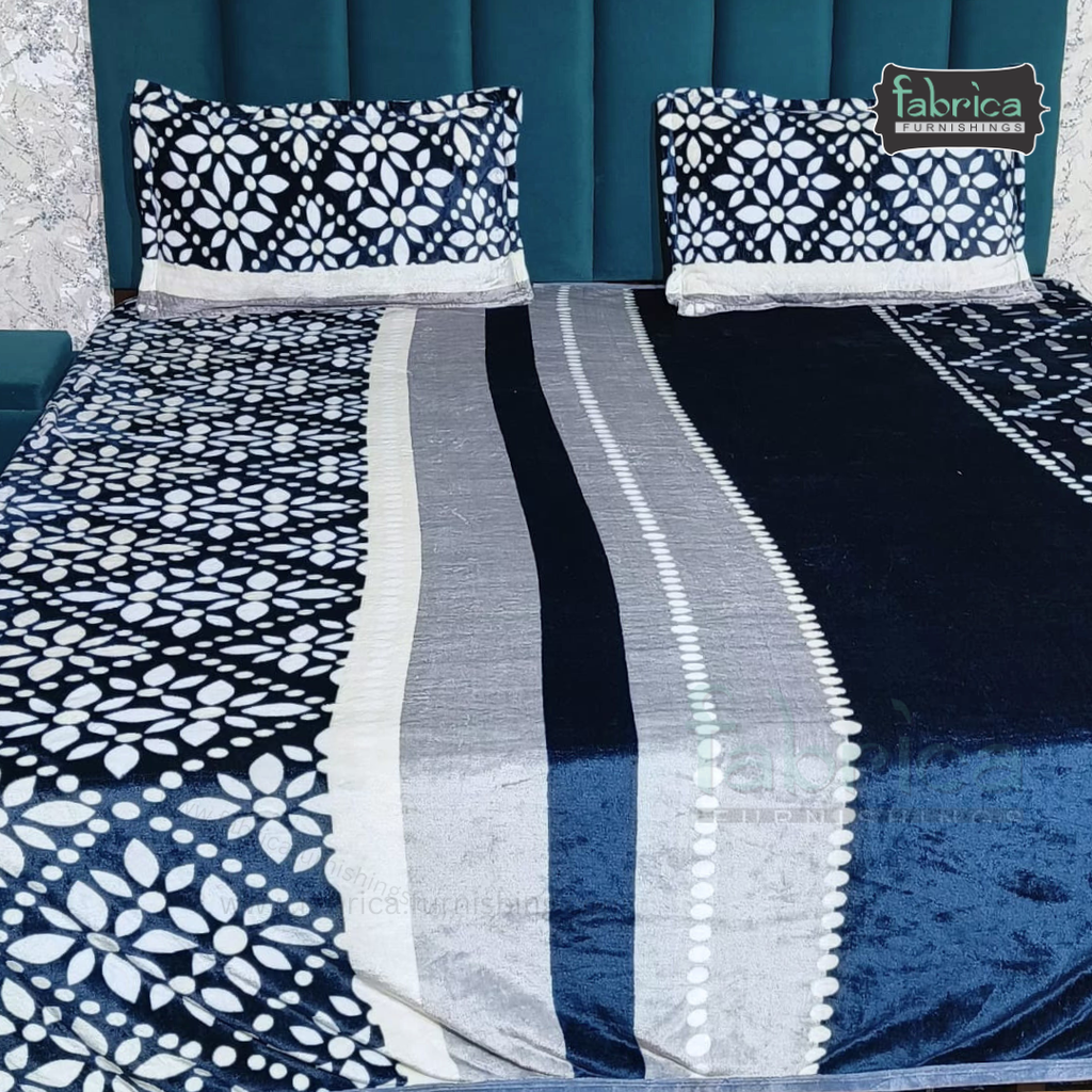 Stella  Printed Premium  King Size Winter Bedsheet Set