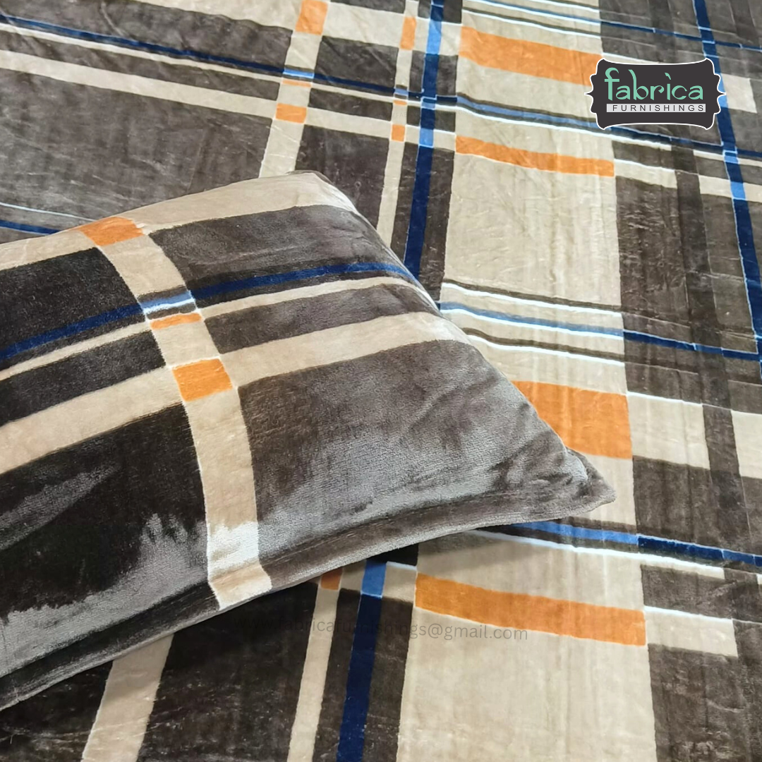 Iris Printed Premium Super King Size Woolen Bedsheet Set