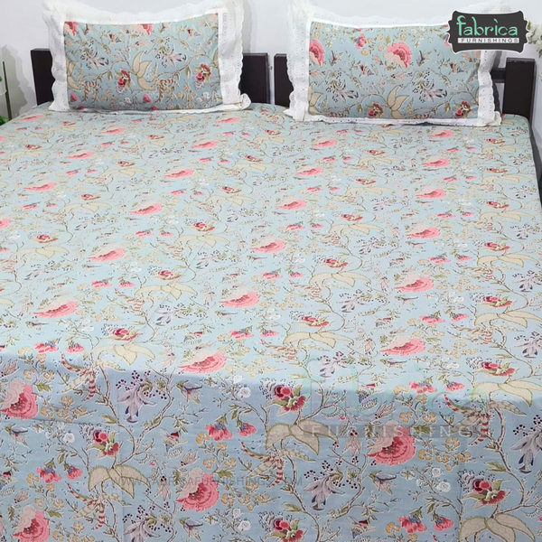 Traditional Anokhi Prints Pure Cotton King Size Lacework  Bedsheet