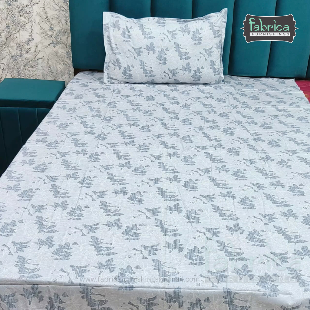 Calm Petals  Printed Pure Cotton Single Bed Sheet