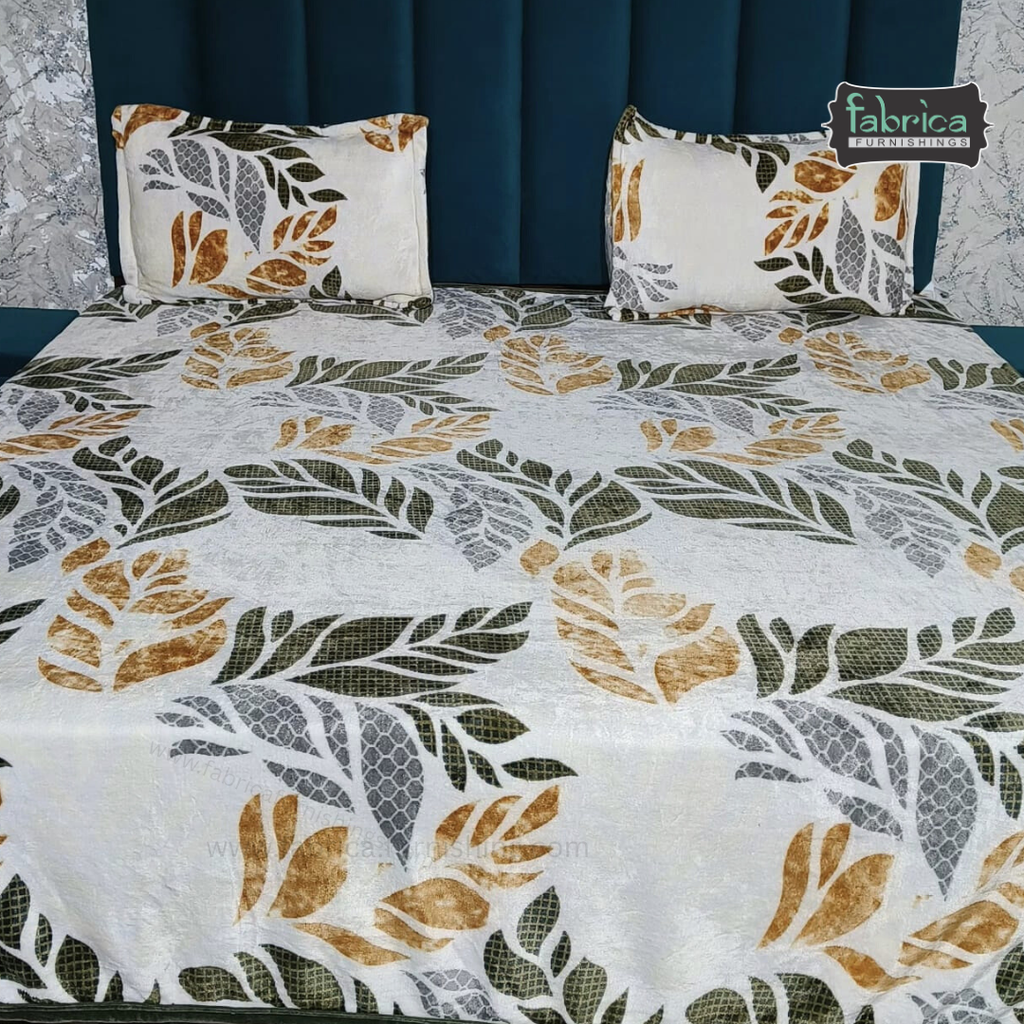 Stella  Printed Premium  King Size Winter Bedsheet Set