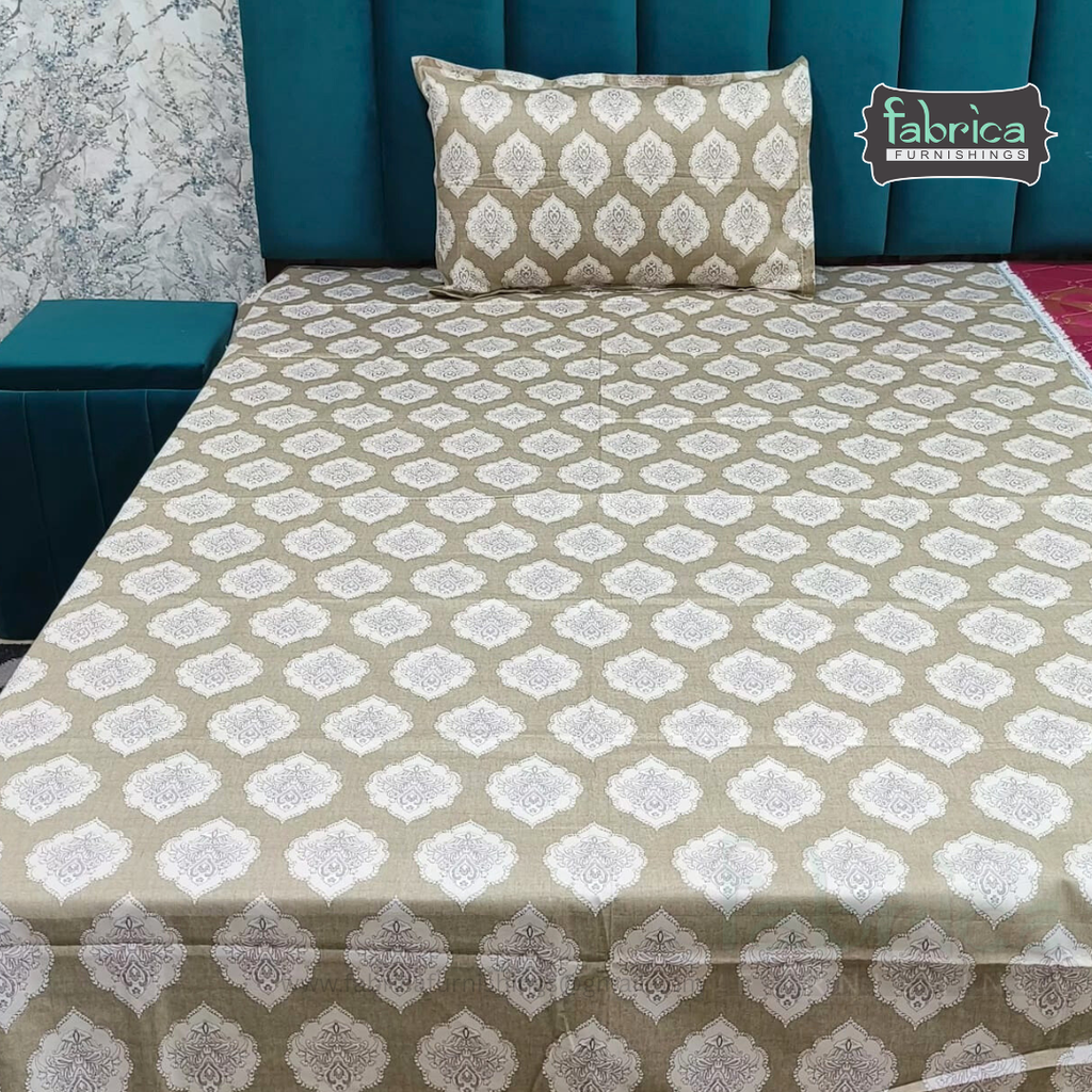 Calm Petals  Printed Pure Cotton Single Bed Sheet