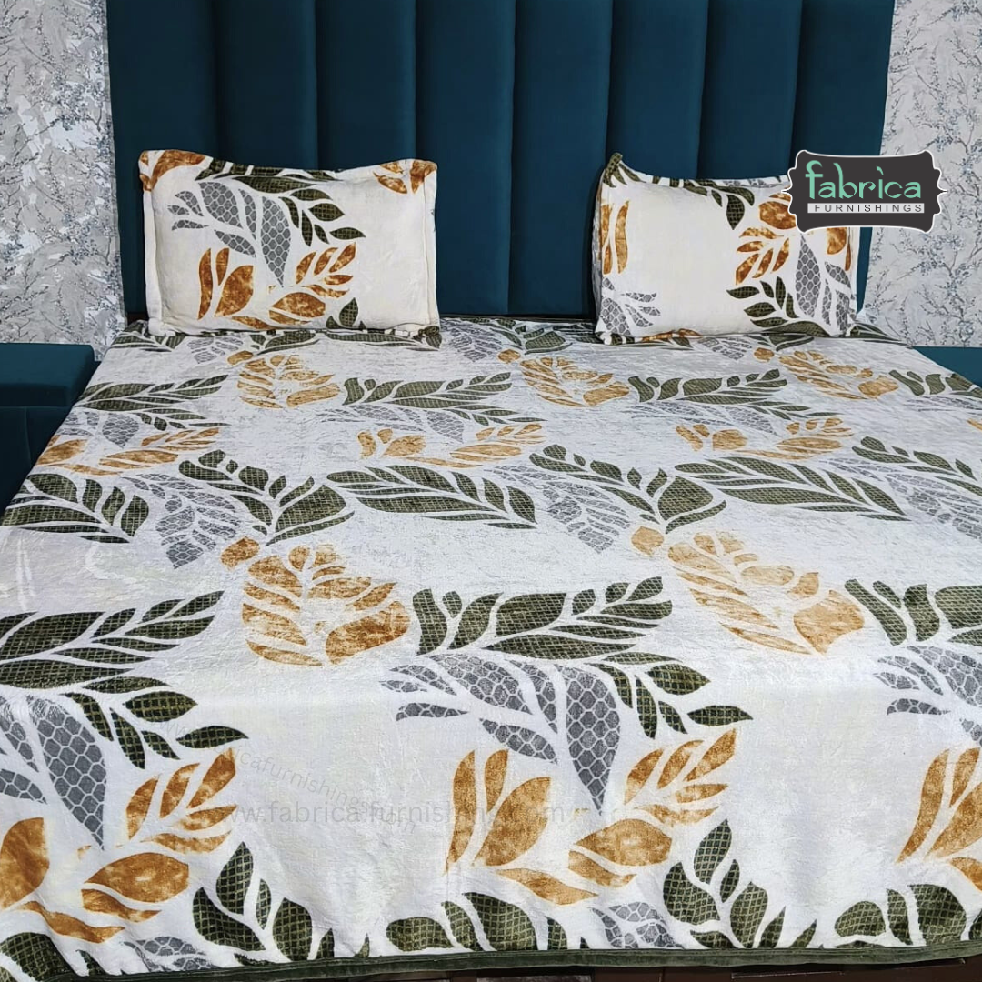 Stella  Printed Premium  King Size Winter Bedsheet Set