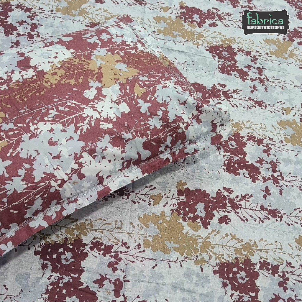 Petals Perra King Size Pure Cotton  Printed Bedsheet Set