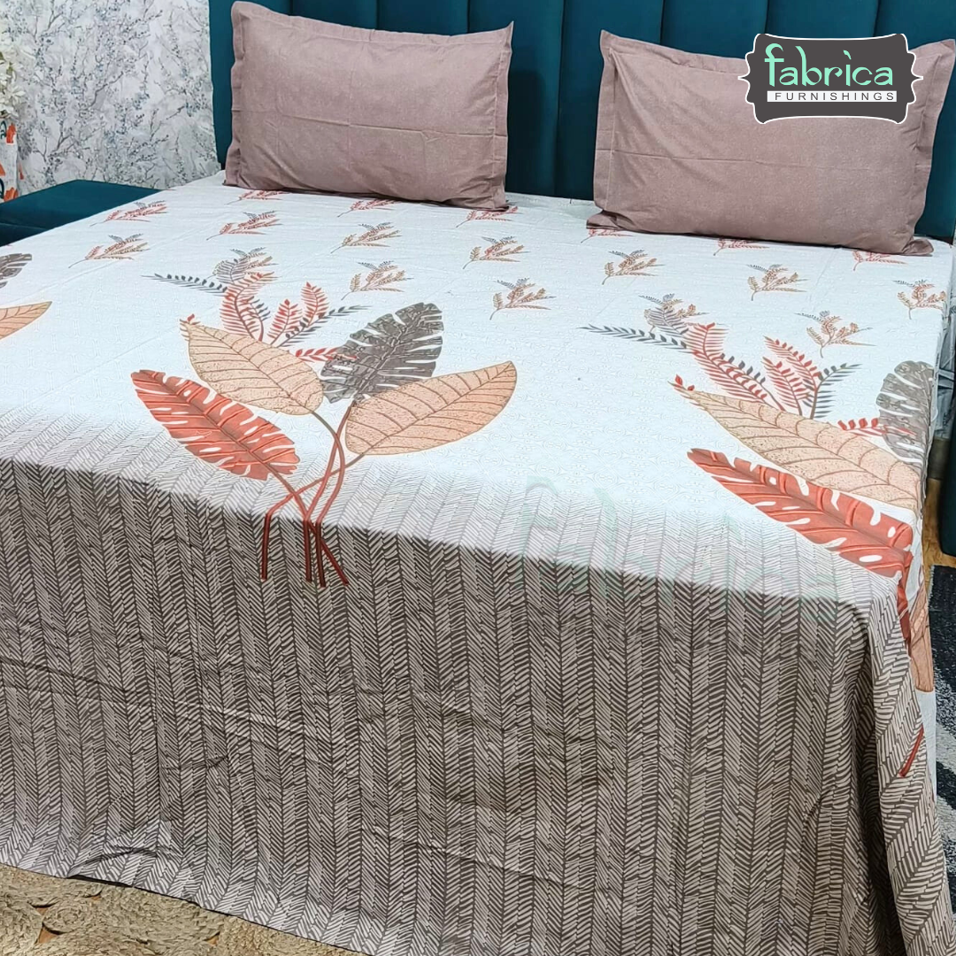 Fabby Home Printed Pure Cotton King Size Bedsheet