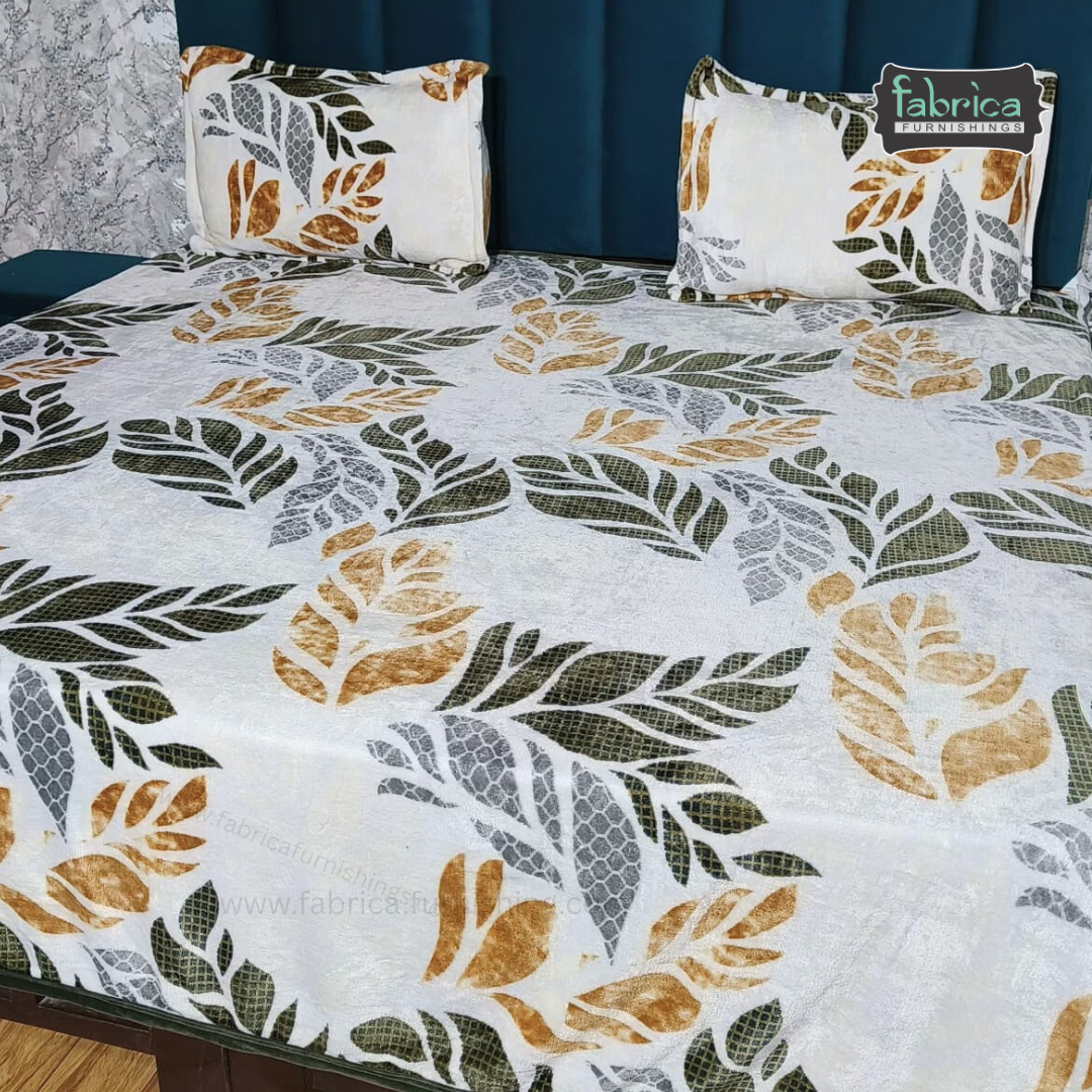 Stella  Printed Premium  King Size Winter Bedsheet Set
