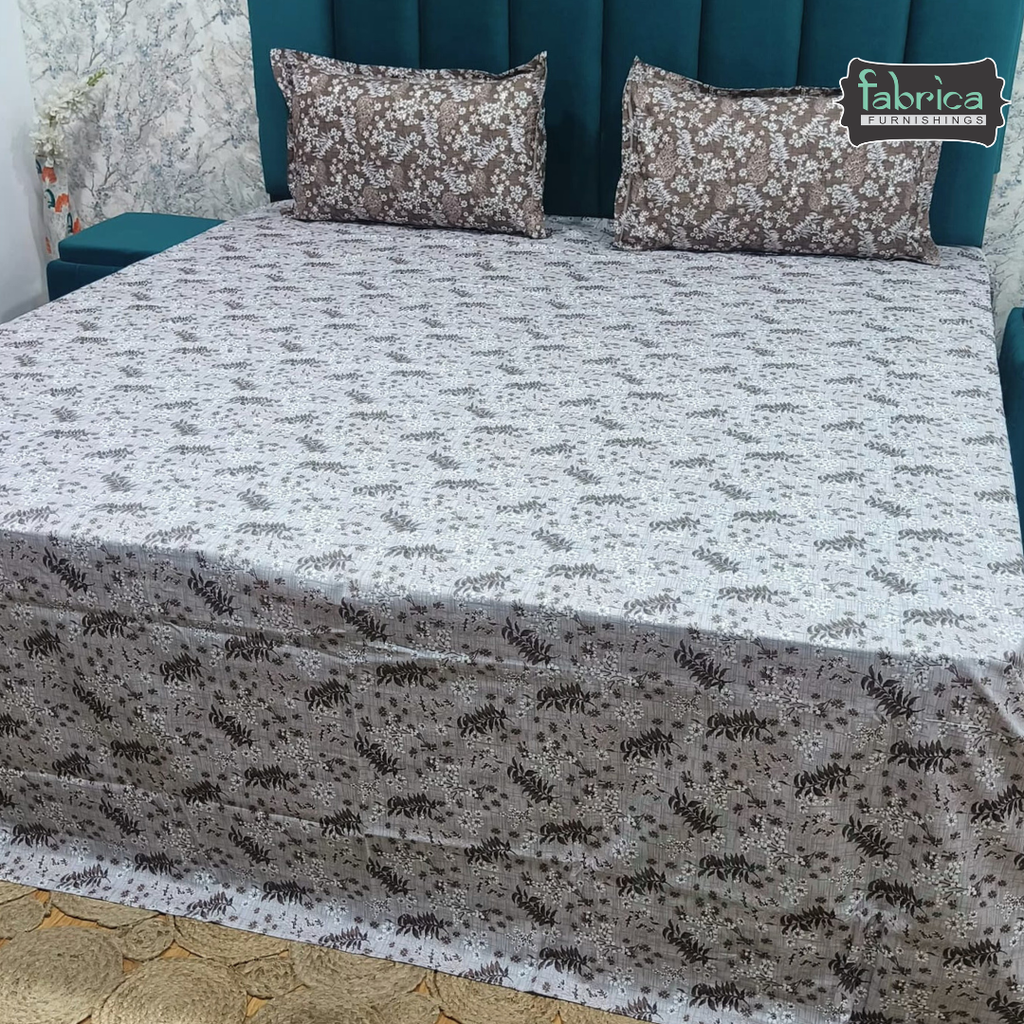 Petals Perra King Size Pure Cotton  Printed Bedsheet Set