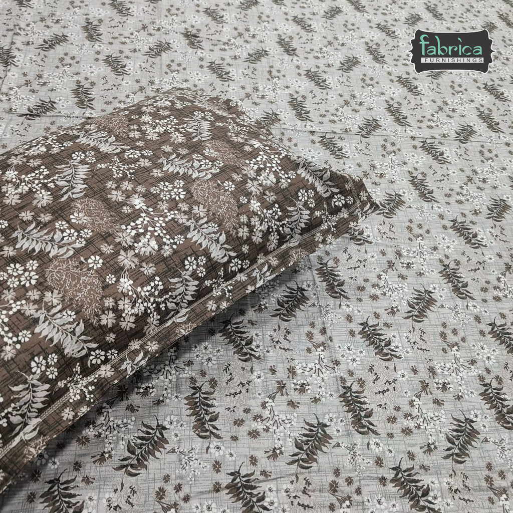 Petals Perra King Size Pure Cotton  Printed Bedsheet Set