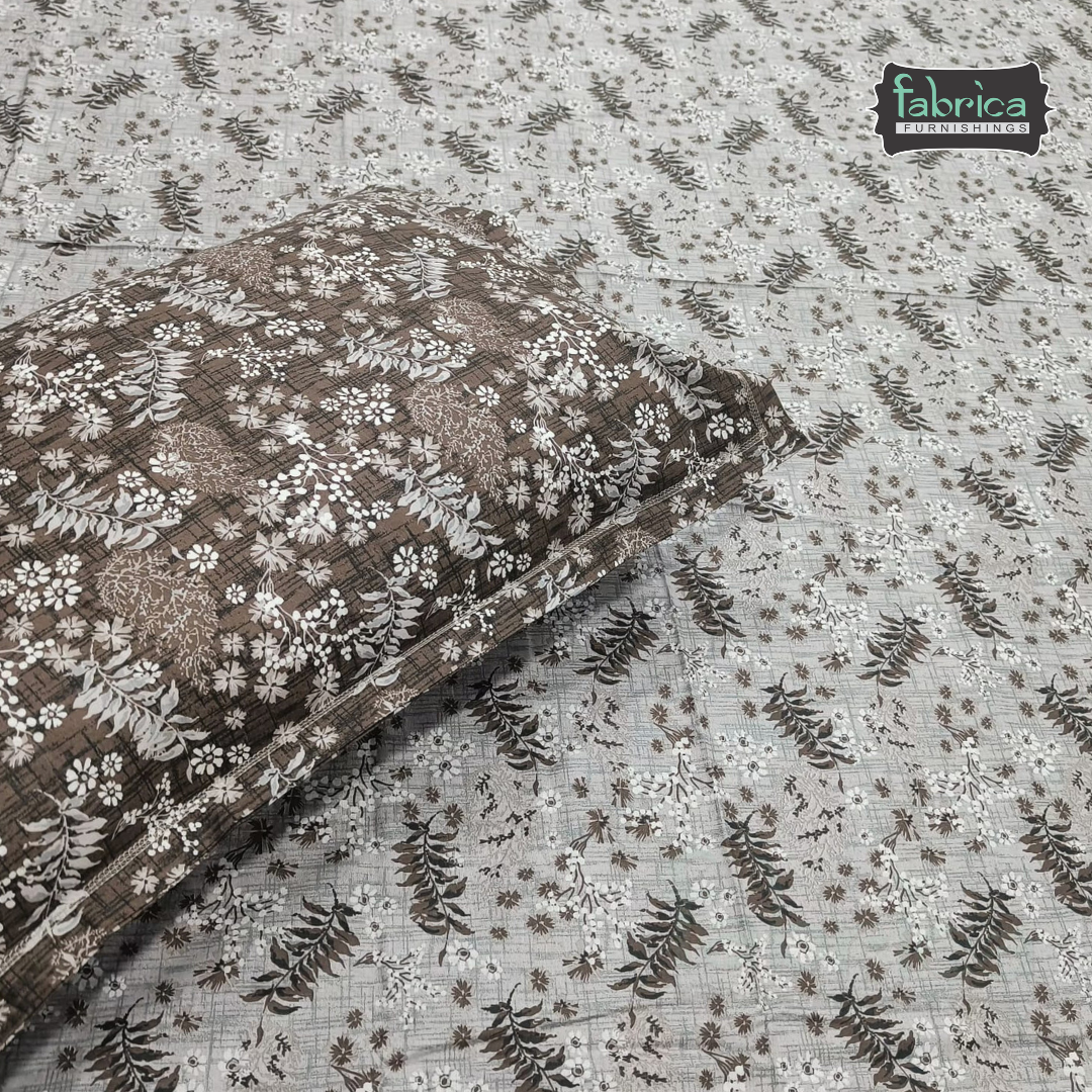 Petals Perra King Size Pure Cotton  Printed Bedsheet Set