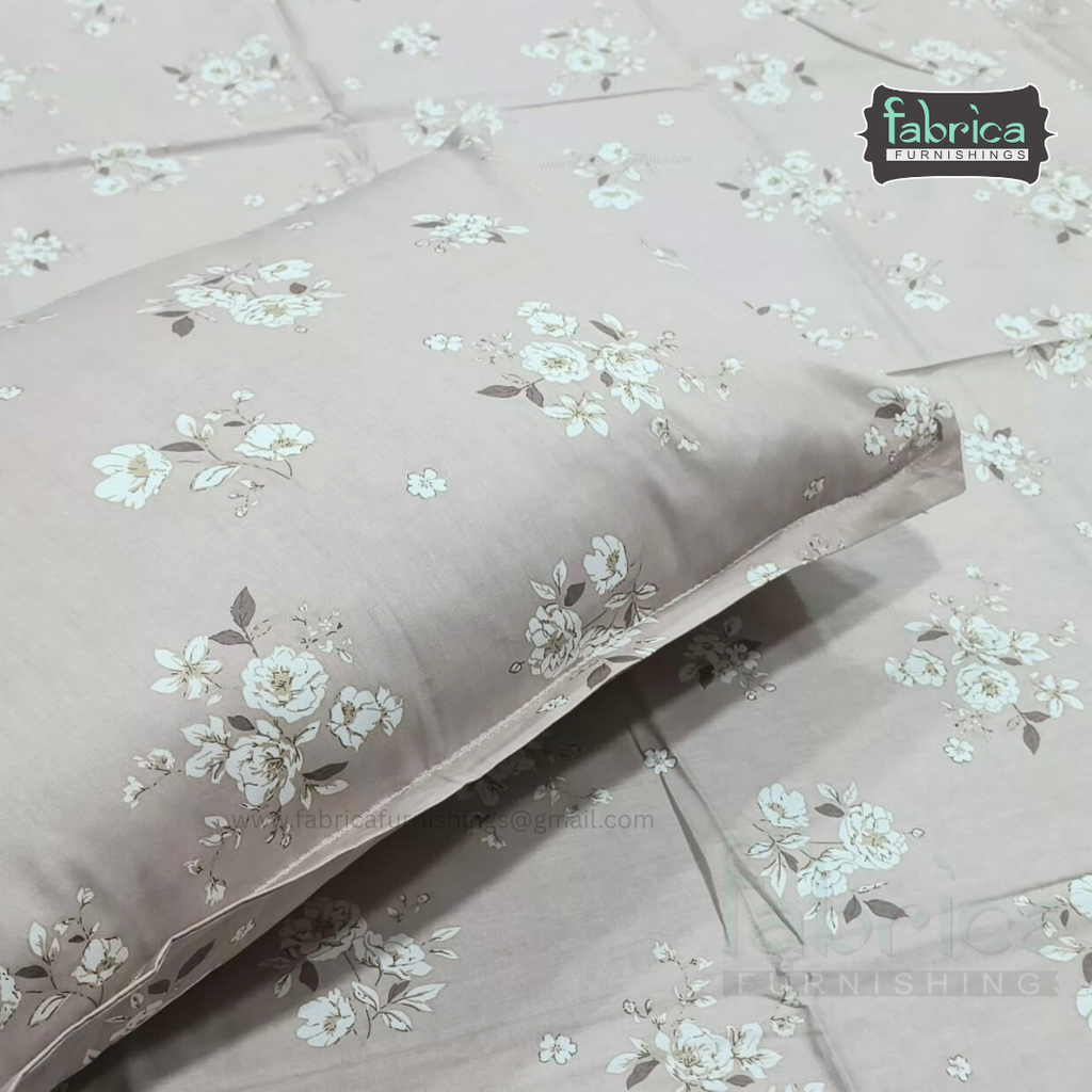 Calm Petals  Printed Pure Cotton Single Bed Sheet