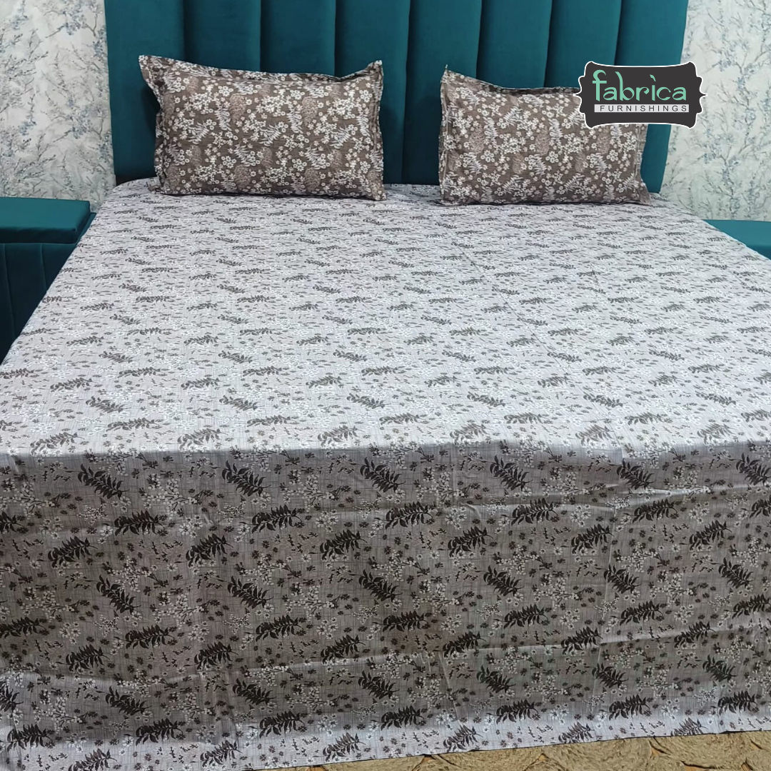 Petals Perra King Size Pure Cotton  Printed Bedsheet Set