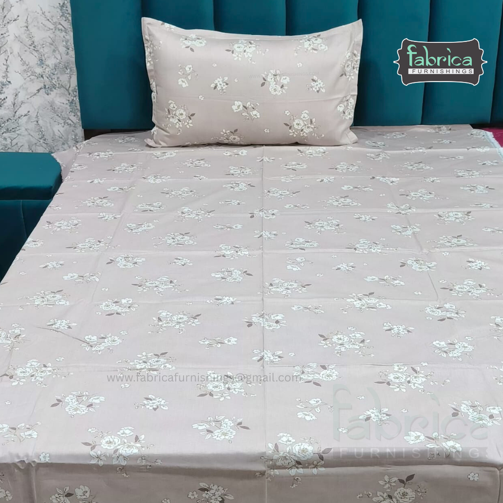 Calm Petals  Printed Pure Cotton Single Bed Sheet