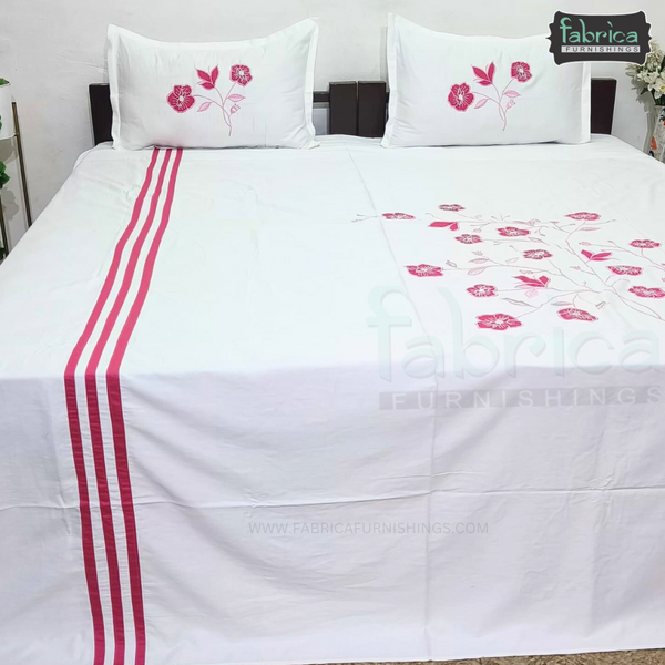 Luxury  Designer Cotton Embroider King Size Bed Sheets