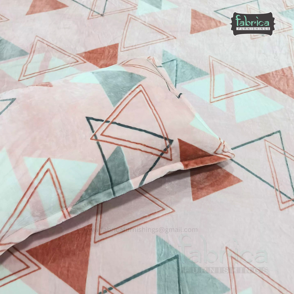 Iris Printed Premium Super King Size Woolen Bedsheet Set