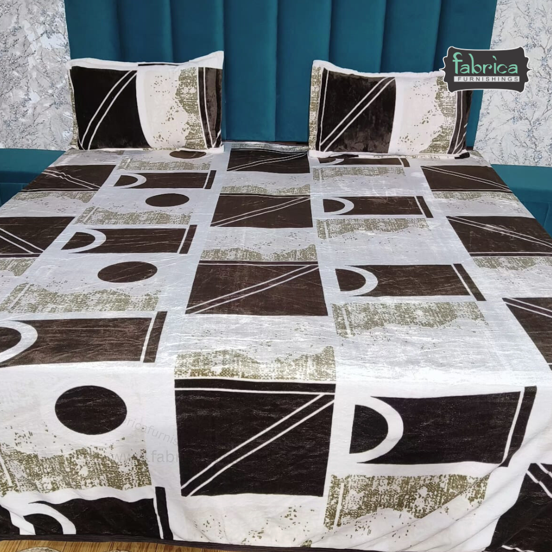 Stella  Printed Premium  King Size Winter Bedsheet Set