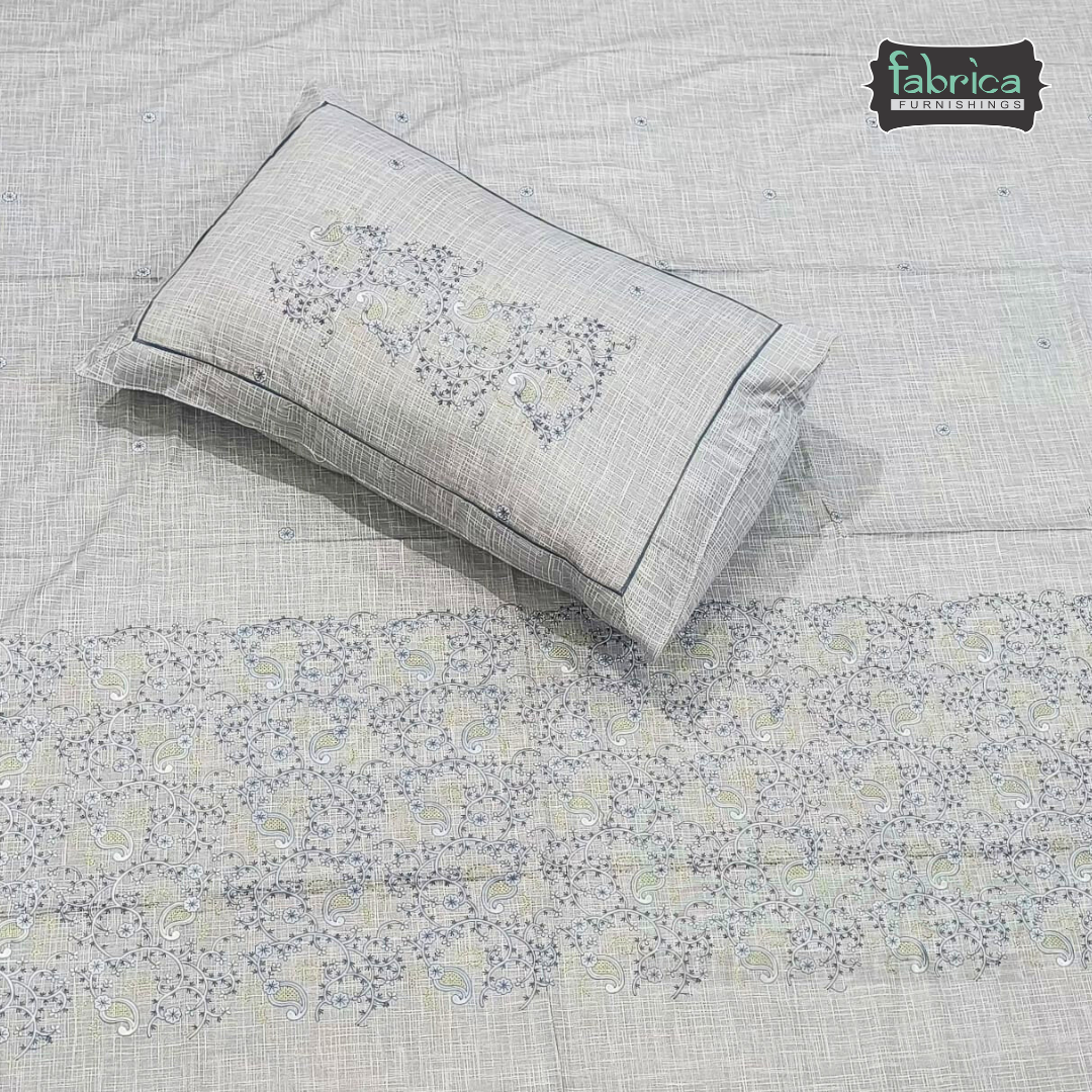 Kanak Embroidered Pure Cotton King Size Bedsheet Set