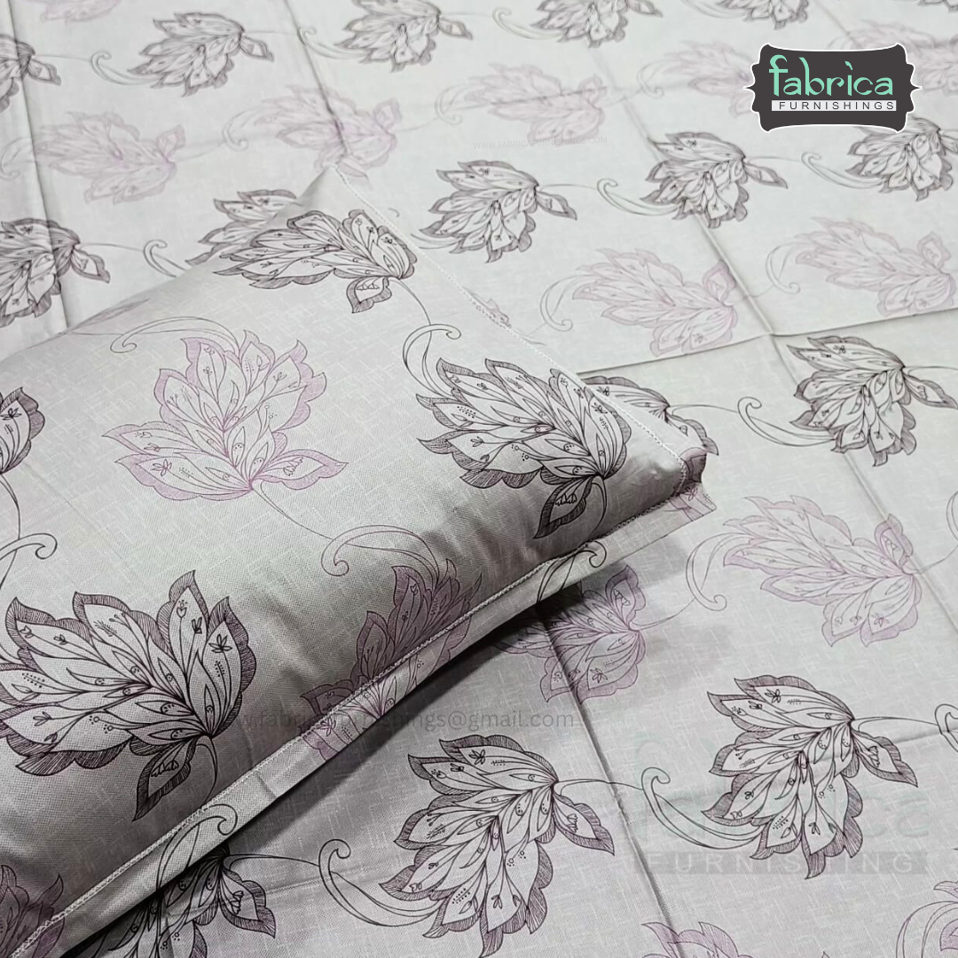 Calm Petals  Printed Pure Cotton Single Bed Sheet