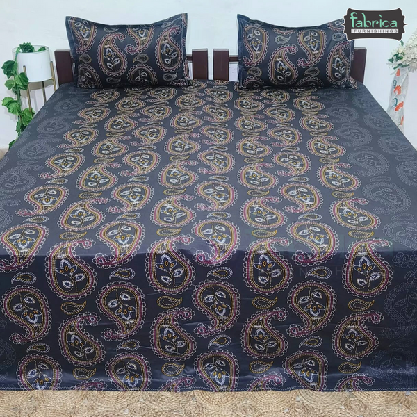 Procian premium pure cotton printed king size bedsheet