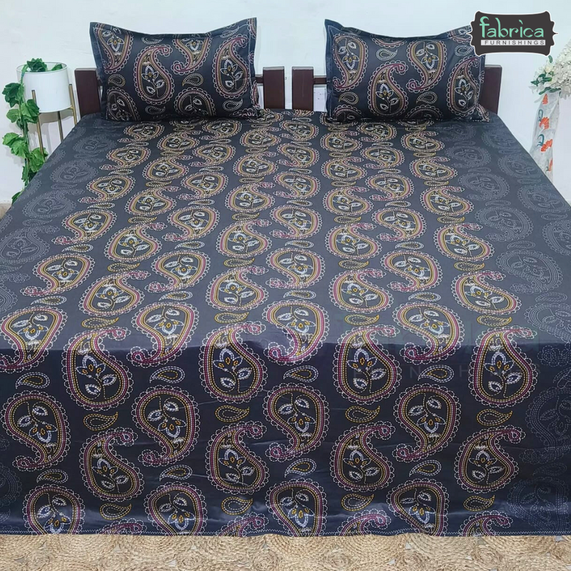 Procian premium pure cotton printed king size bedsheet
