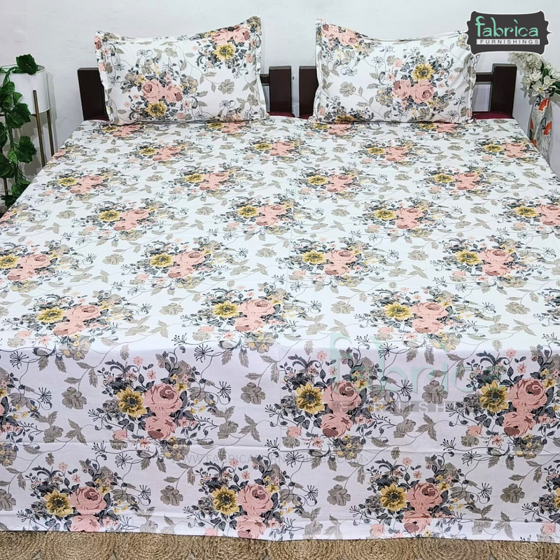Glory Queen Size Pure Cotton Printed Bedsheet
