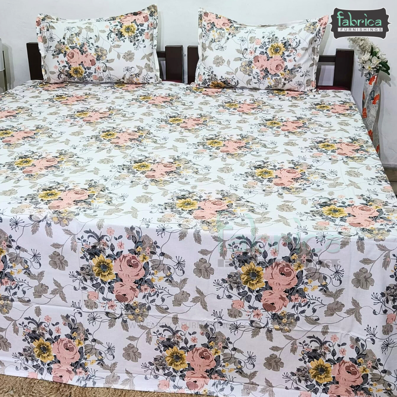 Glory Queen Size Pure Cotton Printed Bedsheet