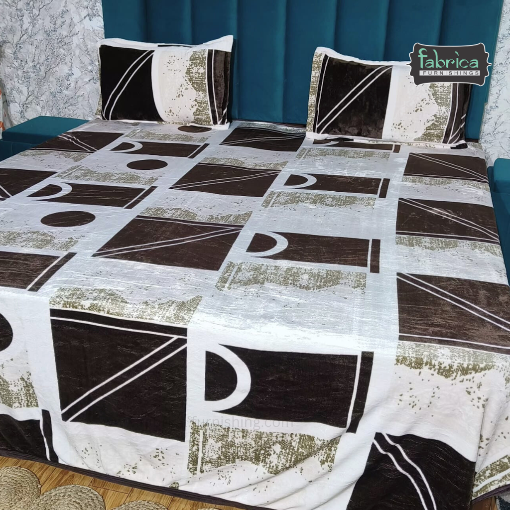 Stella  Printed Premium  King Size Winter Bedsheet Set