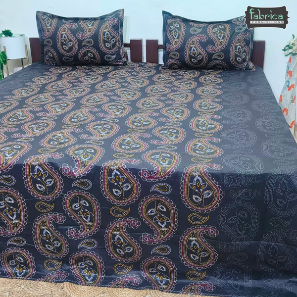 Procian premium pure cotton printed king size bedsheet