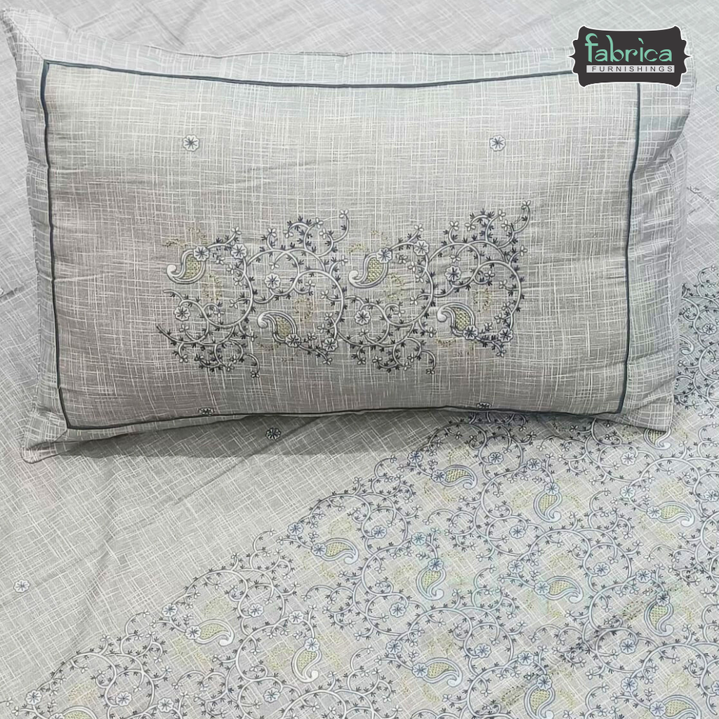 Kanak Embroidered Pure Cotton King Size Bedsheet Set