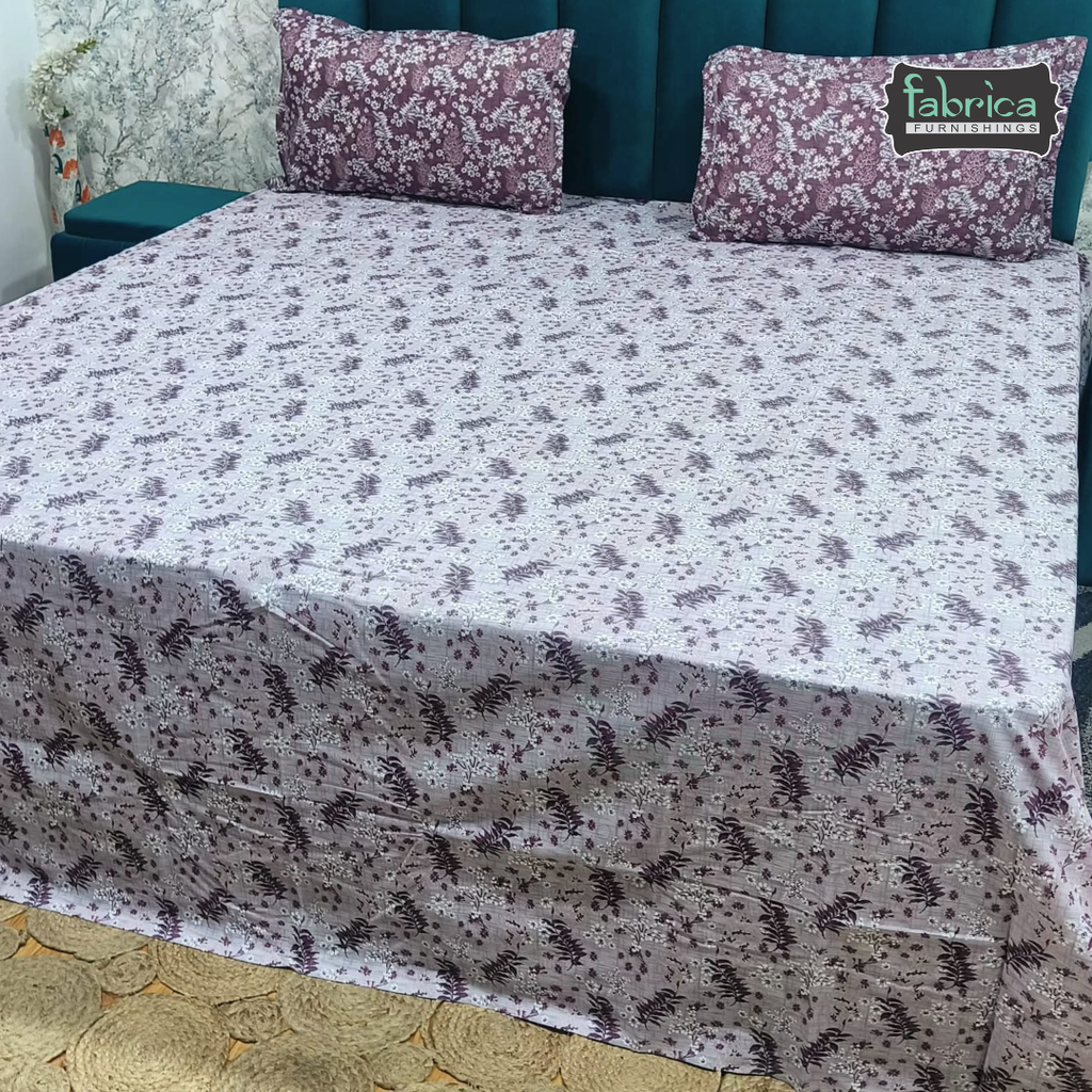 Petals Perra King Size Pure Cotton  Printed Bedsheet Set