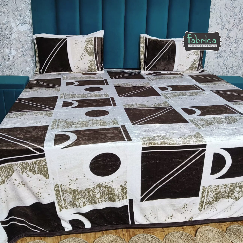 Stella  Printed Premium  King Size Winter Bedsheet Set