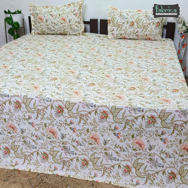 Traditional Anokhi Printed King Size 4 Piece Pure Cotton Bedsheet