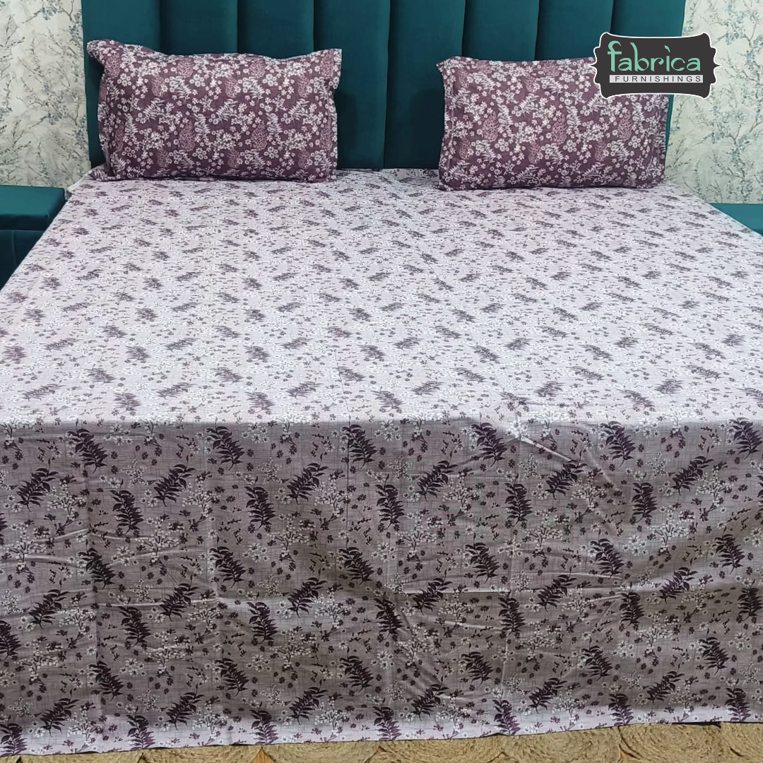 Petals Perra King Size Pure Cotton  Printed Bedsheet Set