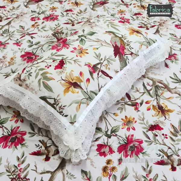 Traditional Anokhi Prints Pure Cotton King Size Lacework  Bedsheet